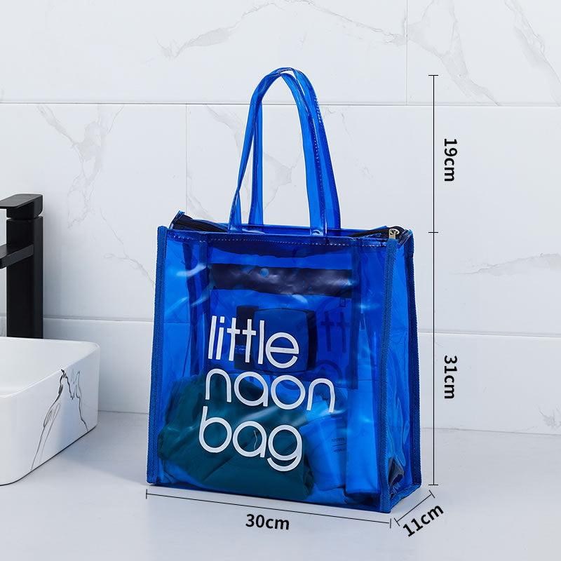 TB-0555 PVC Waterproof Translucent Large Capacity Wash Bag Hand Bag Storage Bag