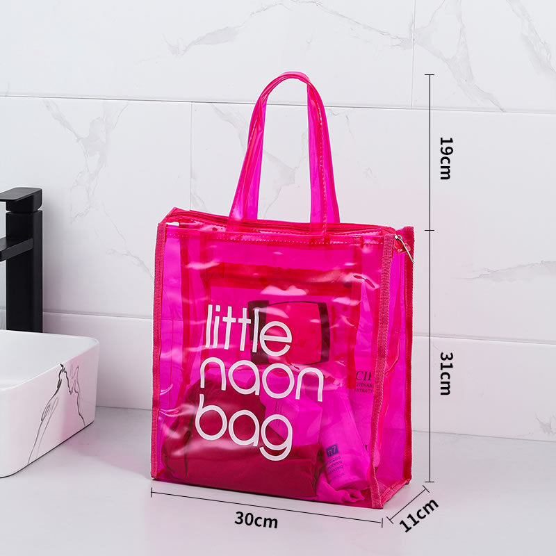 TB-0555 PVC Waterproof Translucent Large Capacity Wash Bag Hand Bag Storage Bag