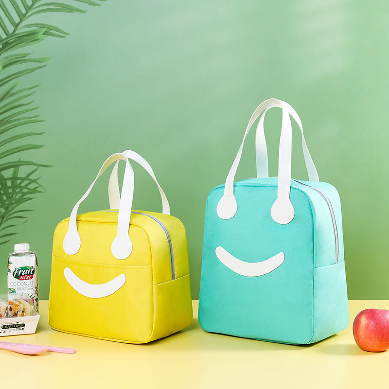 TB-0661 Small Size Cute Cartoon Expression Insulated Lunch Carrying Bag Student Bento Handbag
