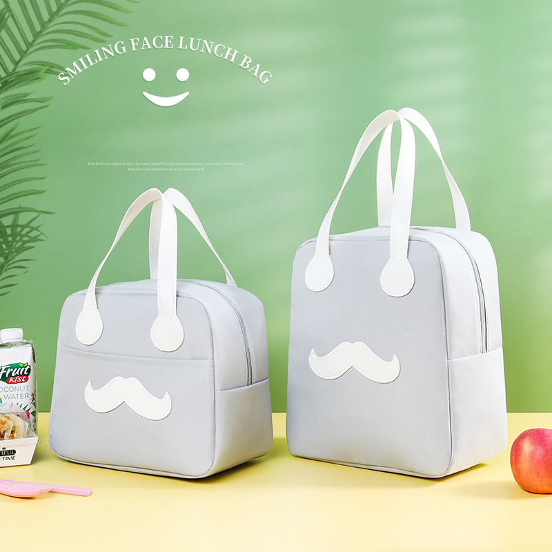 TB-0661 Small Size Cute Cartoon Expression Insulated Lunch Carrying Bag Student Bento Handbag