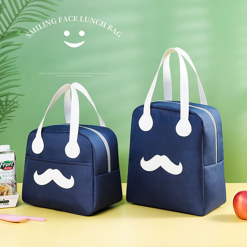TB-0661 Small Size Cute Cartoon Expression Insulated Lunch Carrying Bag Student Bento Handbag