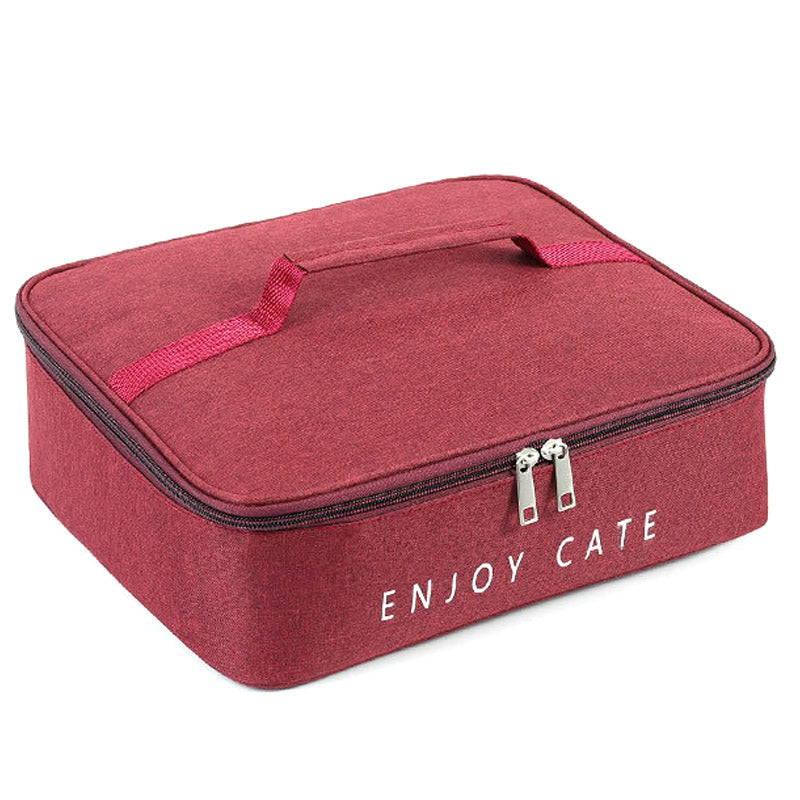 TB-0425 Double Zippered Thermal Lunch Bag Waterproof Cationic Oxford Cloth Insulated Lunch Box for School Work, Size S