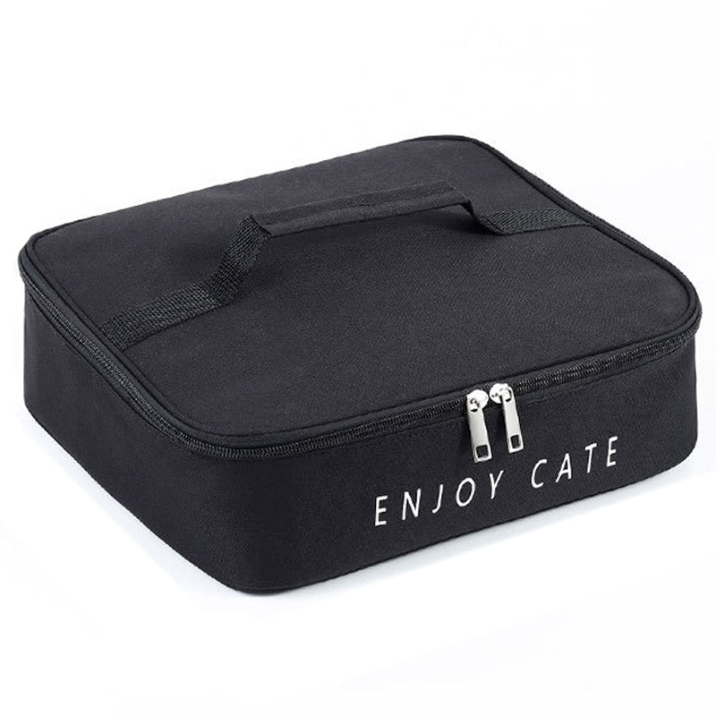 TB-0425 Double Zippered Thermal Lunch Bag Waterproof Cationic Oxford Cloth Insulated Lunch Box for School Work, Size S