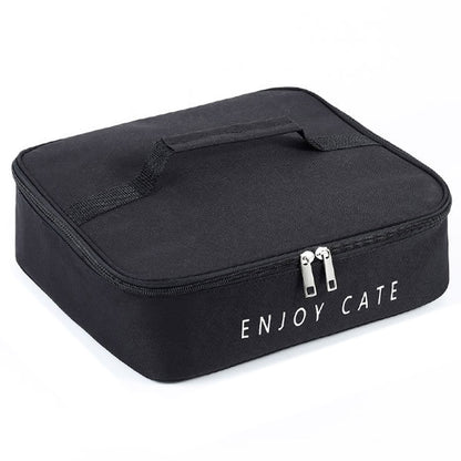 TB-0425 Double Zippered Thermal Lunch Bag Waterproof Cationic Oxford Cloth Insulated Lunch Box for School Work, Size S