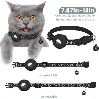 For AirTag Silicone Case Reflective Pet Collar GPS Tracker Protective Cover with Bell