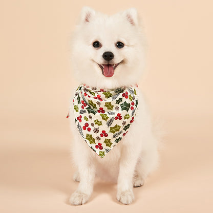 Christmas Dog Bandanas Pet Bib Bandanas Pet Scarf Washable Dog Bib Costume [Size: M/L]