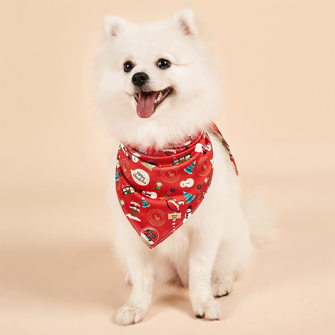 Christmas Dog Bandanas Pet Bib Bandanas Pet Scarf Washable Dog Bib Costume [Size: M/L]