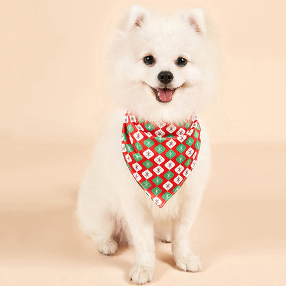 Christmas Dog Bandanas Pet Bib Bandanas Pet Scarf Washable Dog Bib Costume [Size: M/L]