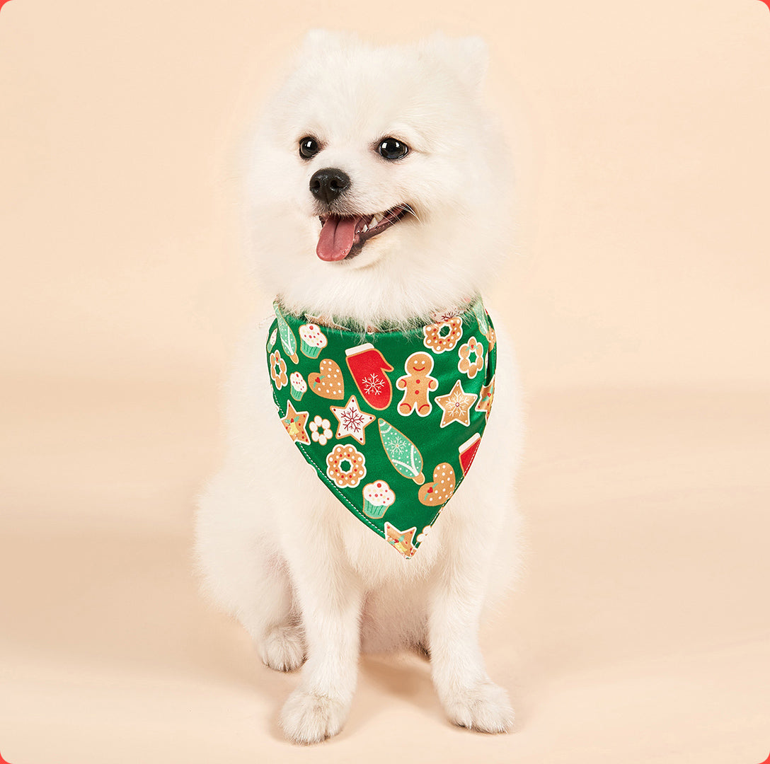 Christmas Dog Bandanas Pet Bib Bandanas Pet Scarf Washable Dog Bib Costume [Size: M/L]