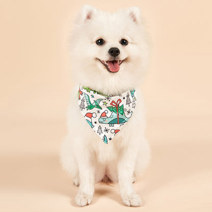 Christmas Dog Bandanas Pet Bib Bandanas Pet Scarf Washable Dog Bib Costume [Size: M/L]