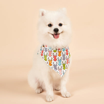 Christmas Dog Bandanas Pet Bib Bandanas Pet Scarf Washable Dog Bib Costume [Size: M/L]