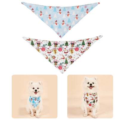 Christmas Dog Bandanas Pet Bib Bandanas Pet Scarf Washable Dog Bib Costume [Size: M/L]
