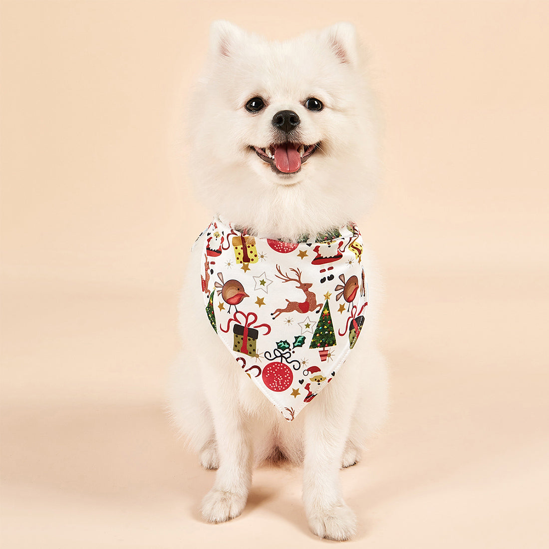 Christmas Dog Bandanas Pet Bib Bandanas Pet Scarf Washable Dog Bib Costume [Size: M/L]