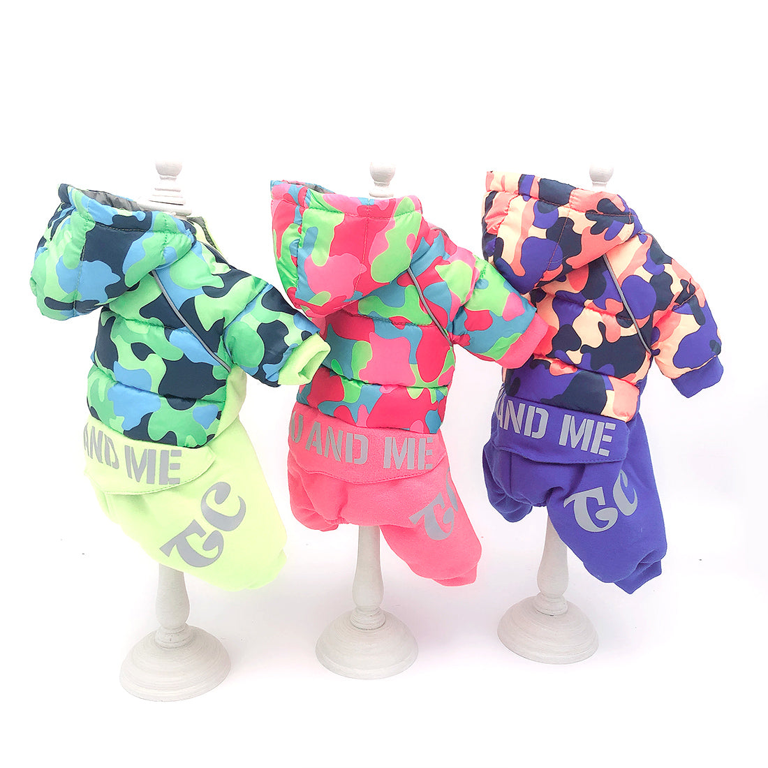 TG-CL062 Camouflage Splicing Pet Dog Hoodie Coat Waterproof Winter Puppy Costumes
