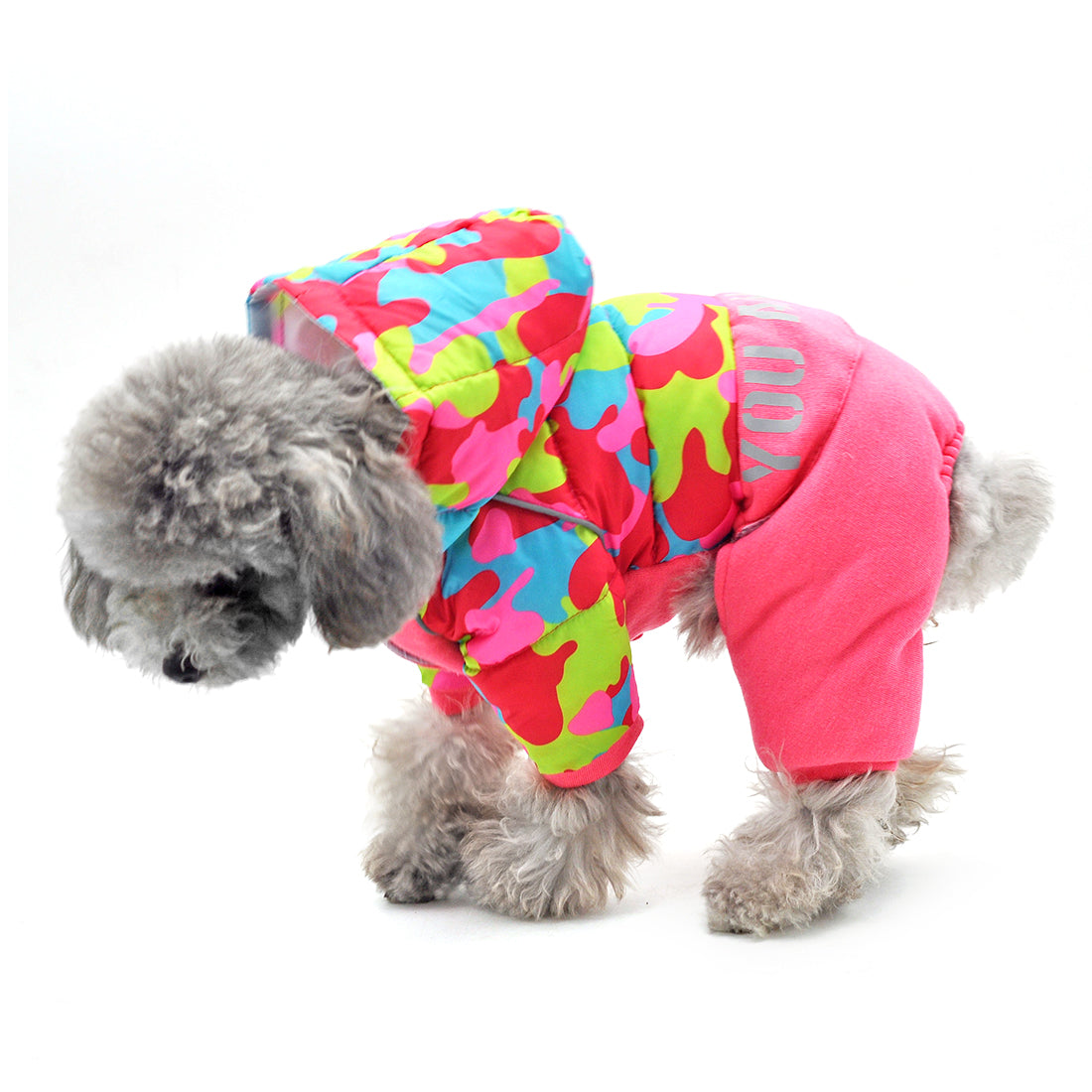 TG-CL062 Camouflage Splicing Pet Dog Hoodie Coat Waterproof Winter Puppy Costumes
