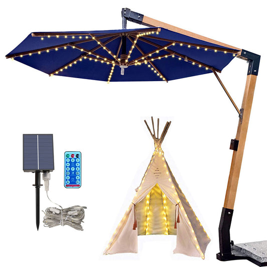 104LED Outdoor Solar LED Umbrella Light Waterproof Remote Control Beach Birthday String Lamp
