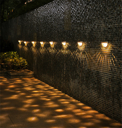2pcs SM3026 LED Solar Wall Lights Outdoor Lighting Fence Lamp Night Light Garden Yard Decoration