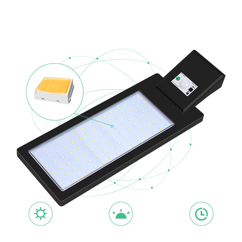 Style A 90-LED Motion Sensor Solar Powered Lamp Waterproof Remote Control Wall Light for Outdoor Garden Courtyard