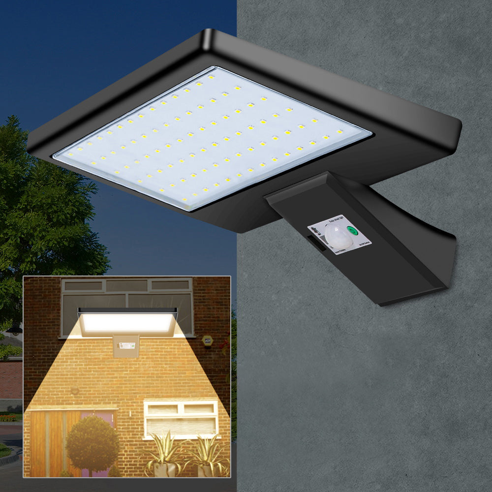 Style B Waterproof Motion Sensor 90 LEDs Solar Powered Remote Control Wall Light for Outdoor Garden Courtyard