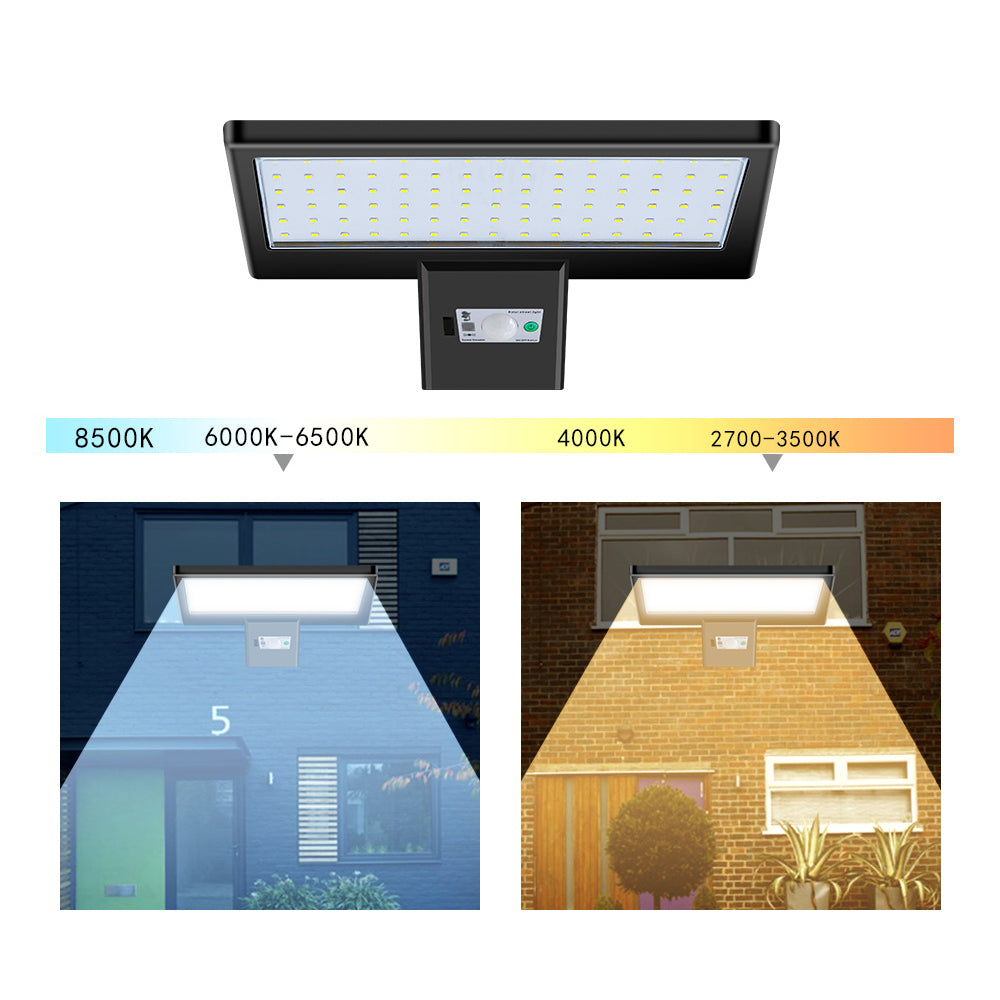 Style B Waterproof Motion Sensor 90 LEDs Solar Powered Remote Control Wall Light for Outdoor Garden Courtyard