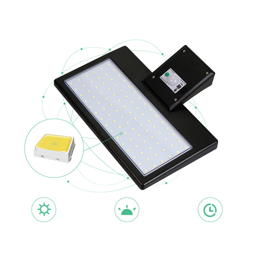 Style B Waterproof Motion Sensor 90 LEDs Solar Powered Remote Control Wall Light for Outdoor Garden Courtyard