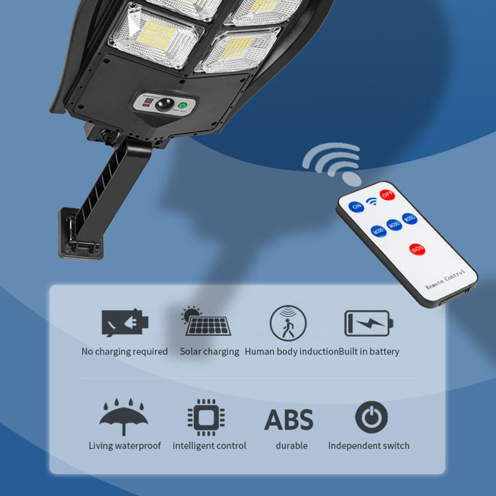 Solar Power Bright LED Wall Light Human Body Induction Outdoor Waterproof Garden Yard Street Lamp with Remote Control