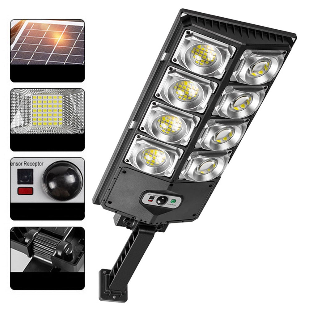 W789AB-4 Waterproof LED Solar Motion Sensor Lights Outdoor Street Lights with Remote Control 3 Lighting Modes Security Light for Front Door Yard Garage