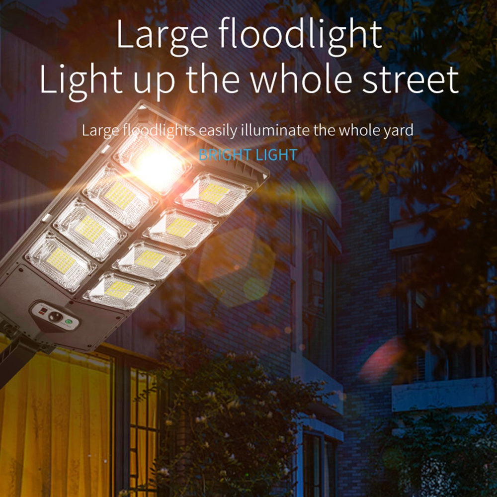 W789AB-4 Waterproof LED Solar Motion Sensor Lights Outdoor Street Lights with Remote Control 3 Lighting Modes Security Light for Front Door Yard Garage