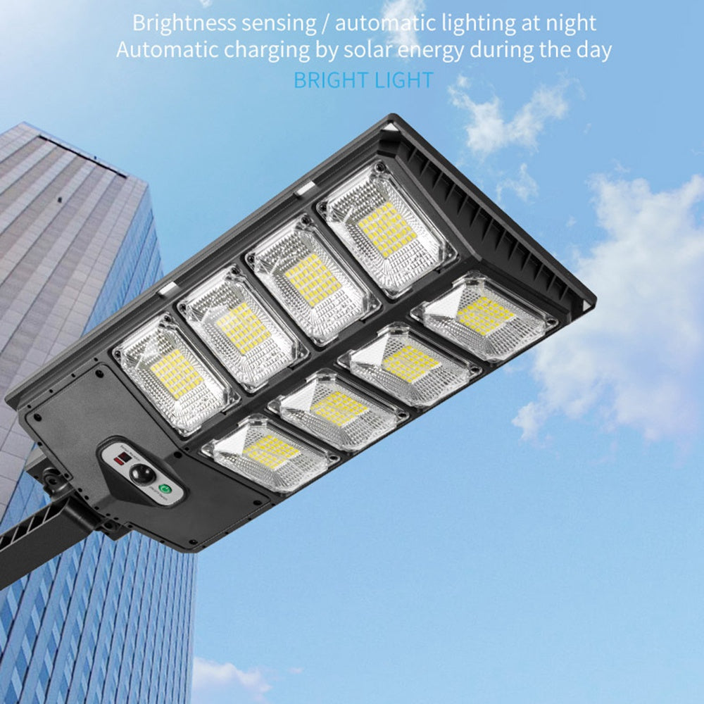 W789AB-4 Waterproof LED Solar Motion Sensor Lights Outdoor Street Lights with Remote Control 3 Lighting Modes Security Light for Front Door Yard Garage