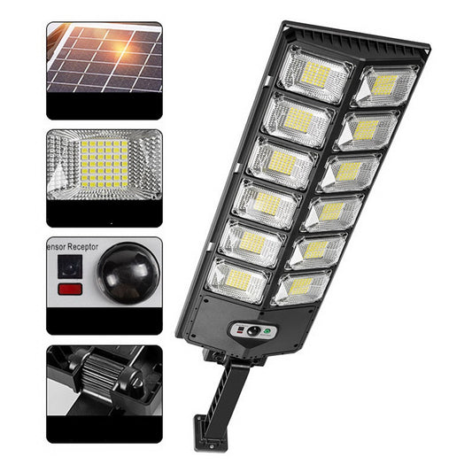 W789B-6 LED Solar Motion Sensor Lights Outdoor Street Lights with Multi-Angle Adjustable / 3 Lighting Modes IP65 Waterproof Security Flood Light for Front Door Yard Garage