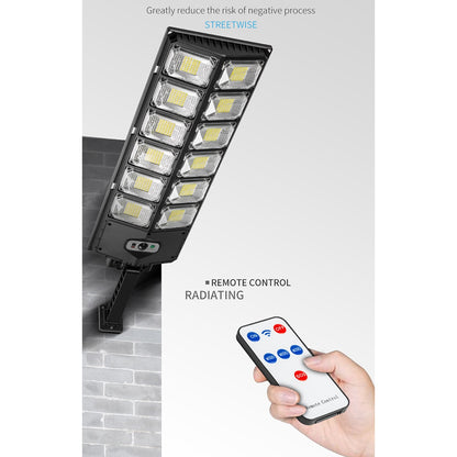 W789B-6 LED Solar Motion Sensor Lights Outdoor Street Lights with Multi-Angle Adjustable / 3 Lighting Modes IP65 Waterproof Security Flood Light for Front Door Yard Garage
