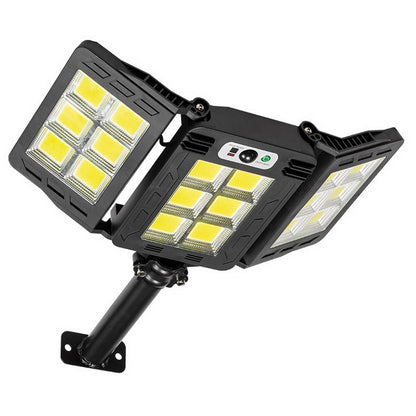 W785-6 High-power Solar Lights Outdoor COB Solar Motion Sensor Lights with 3 Heads / 3 Lighting Modes Life Waterproof Security Flood Light for Front Door Yard Garage