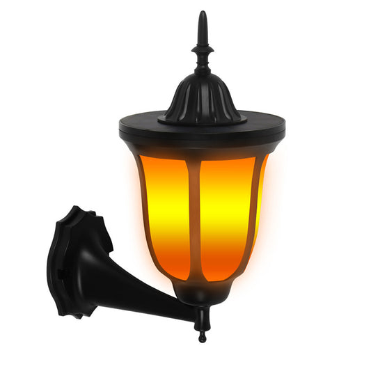 96-LED Outdoor Wall Lamp Solar Simulation Flame Light Waterproof Garden Yard Balcony Decorative Light