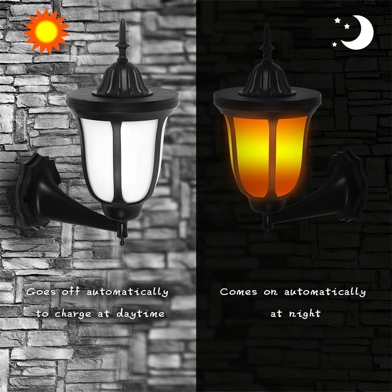 96-LED Outdoor Wall Lamp Solar Simulation Flame Light Waterproof Garden Yard Balcony Decorative Light