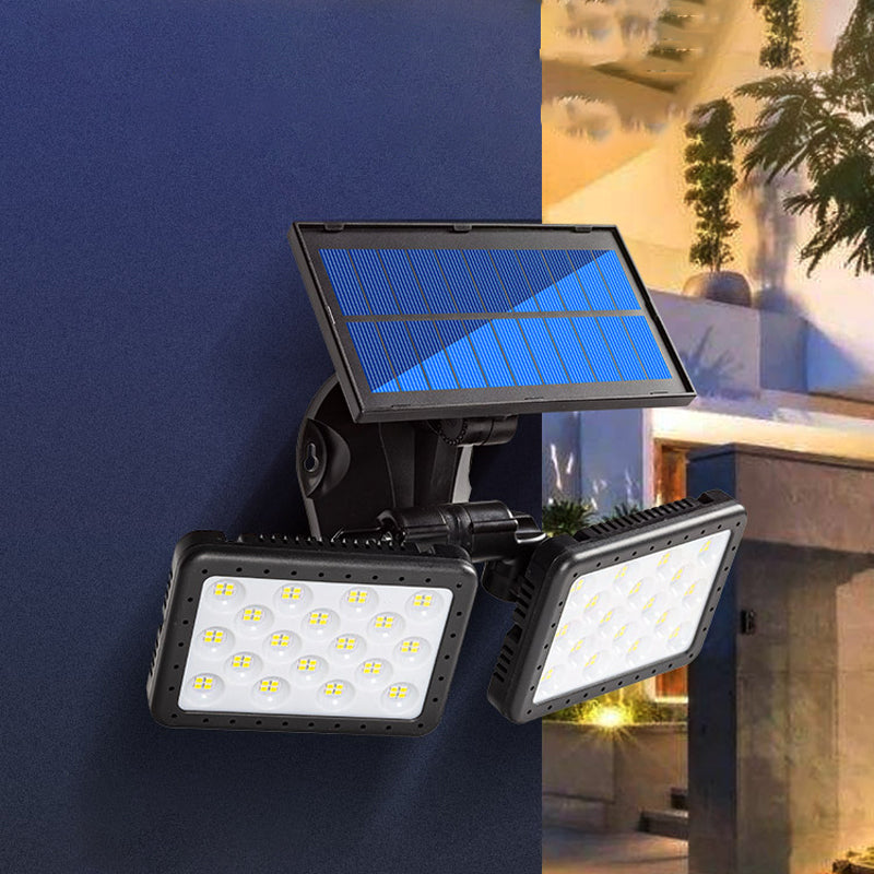 W770A Rotatable Double Head PIR Motion Sensor Solar Wall Light Emergency Lamps Outdoor Garden Lighting
