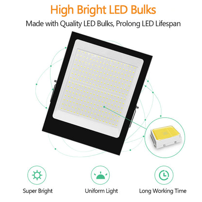 100W 144 LED Square Floodlight Style B IP66 Waterproof Garden Lamp [Switch Control]