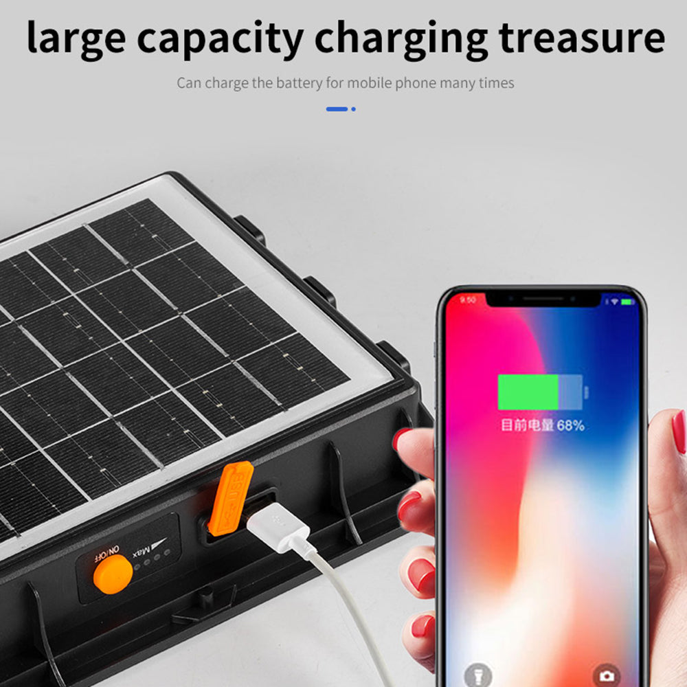 W877-2 Multifunctional 3600mAh Solar LED Light High Power Solar Light Power Bank Portable Searchlight Waterproof Emergency Light Support 360-Degree Rotating 180-Degree Adjustable