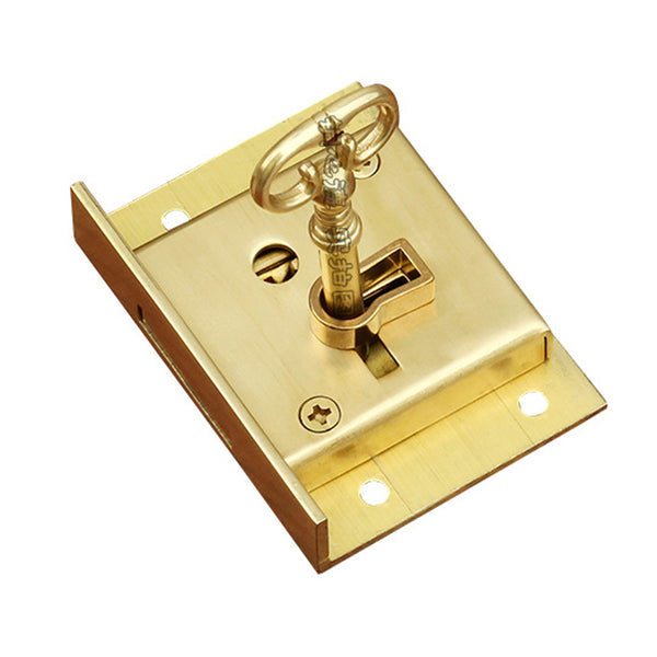 T4503 Vintage European Style Antique Brass Drawer Lock Wooden Boxes Safe Locks Furniture Cabinet Lock with Key