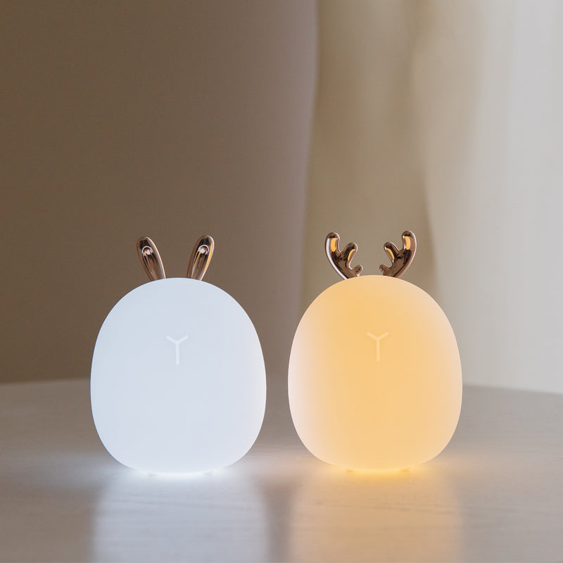 Antlers Rabbit Ears Decor Cute Rechargeable Soft Night Light Sleeping Lamp