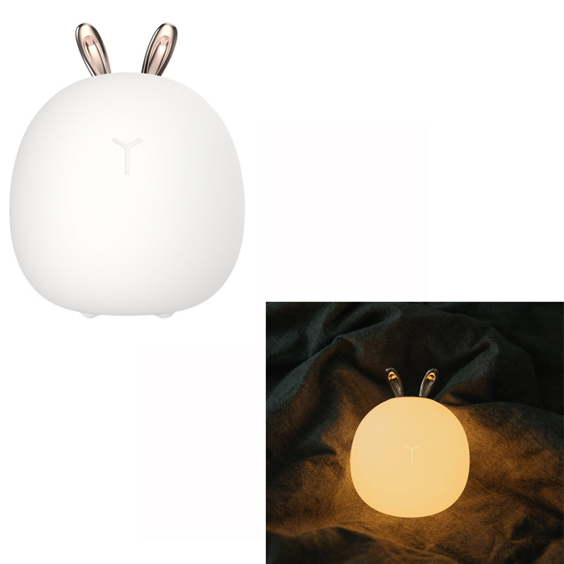 Antlers Rabbit Ears Decor Cute Rechargeable Soft Night Light Sleeping Lamp