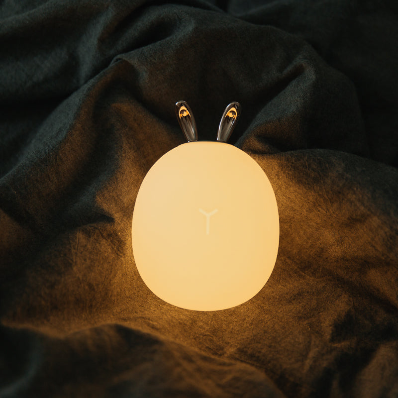 Antlers Rabbit Ears Decor Cute Rechargeable Soft Night Light Sleeping Lamp