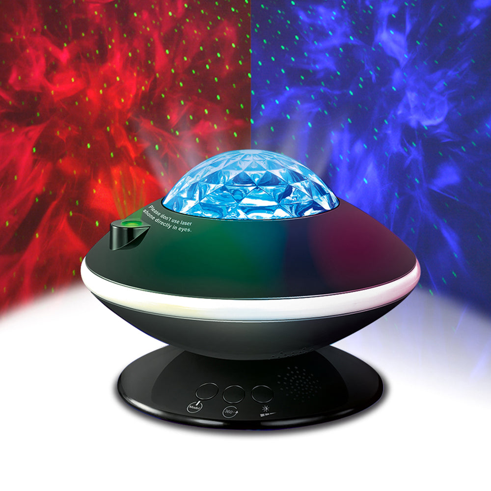 012-2081 LED Starry Sky Projector Ocean Wave 360° Rotatable Night Light Room Party Decor