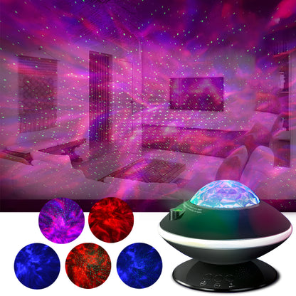 012-2081 LED Starry Sky Projector Ocean Wave 360Â° Rotatable Night Light Room Party Decor