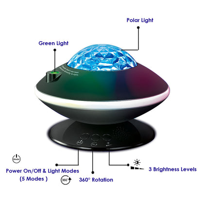 012-2081 LED Starry Sky Projector Ocean Wave 360Â° Rotatable Night Light Room Party Decor