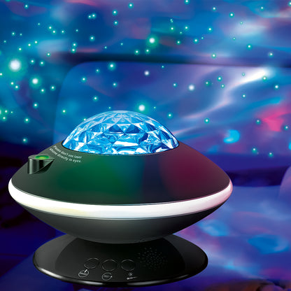 012-2081 LED Starry Sky Projector Ocean Wave 360Â° Rotatable Night Light Room Party Decor