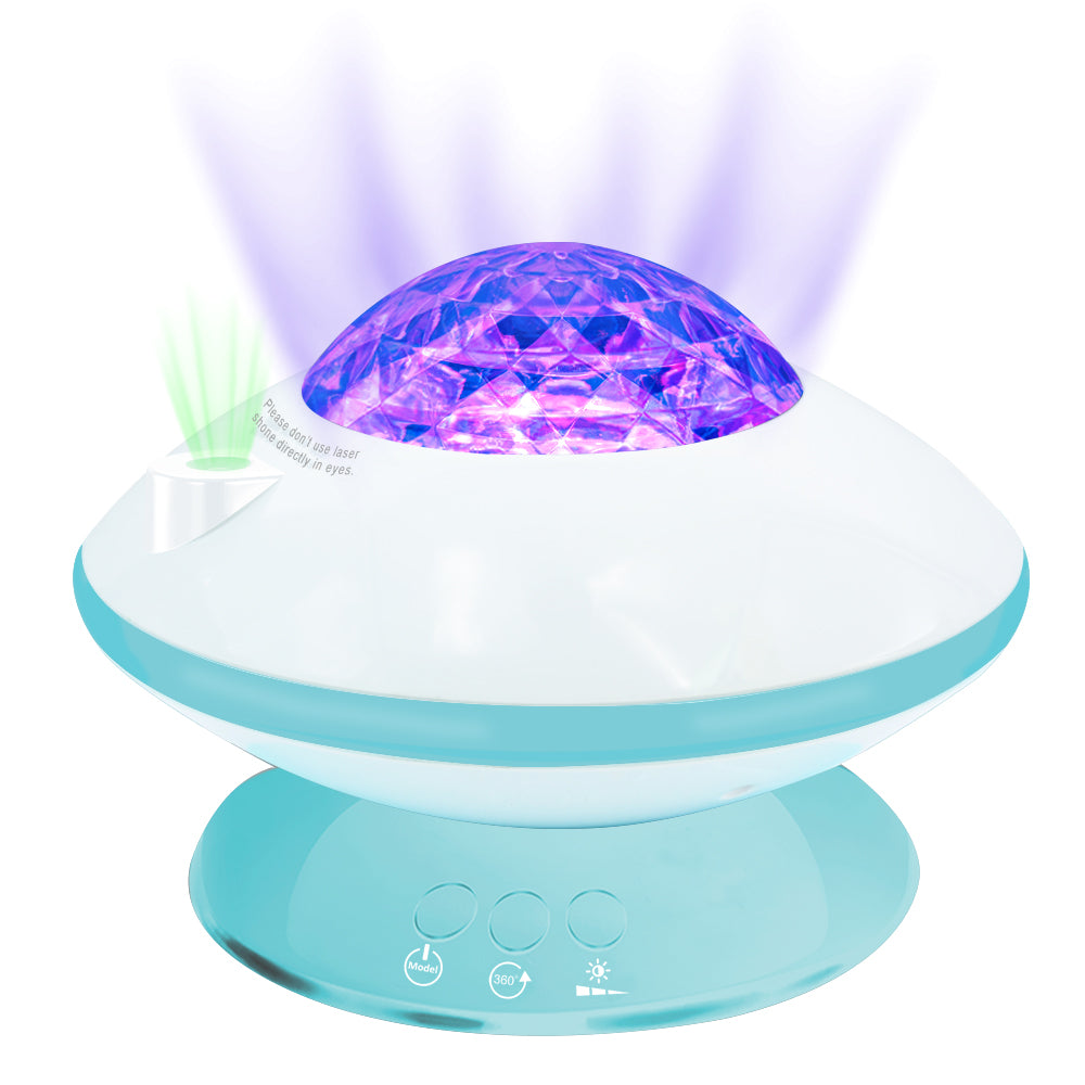 012-2081 LED Starry Sky Projector Ocean Wave 360Â° Rotatable Night Light Room Party Decor