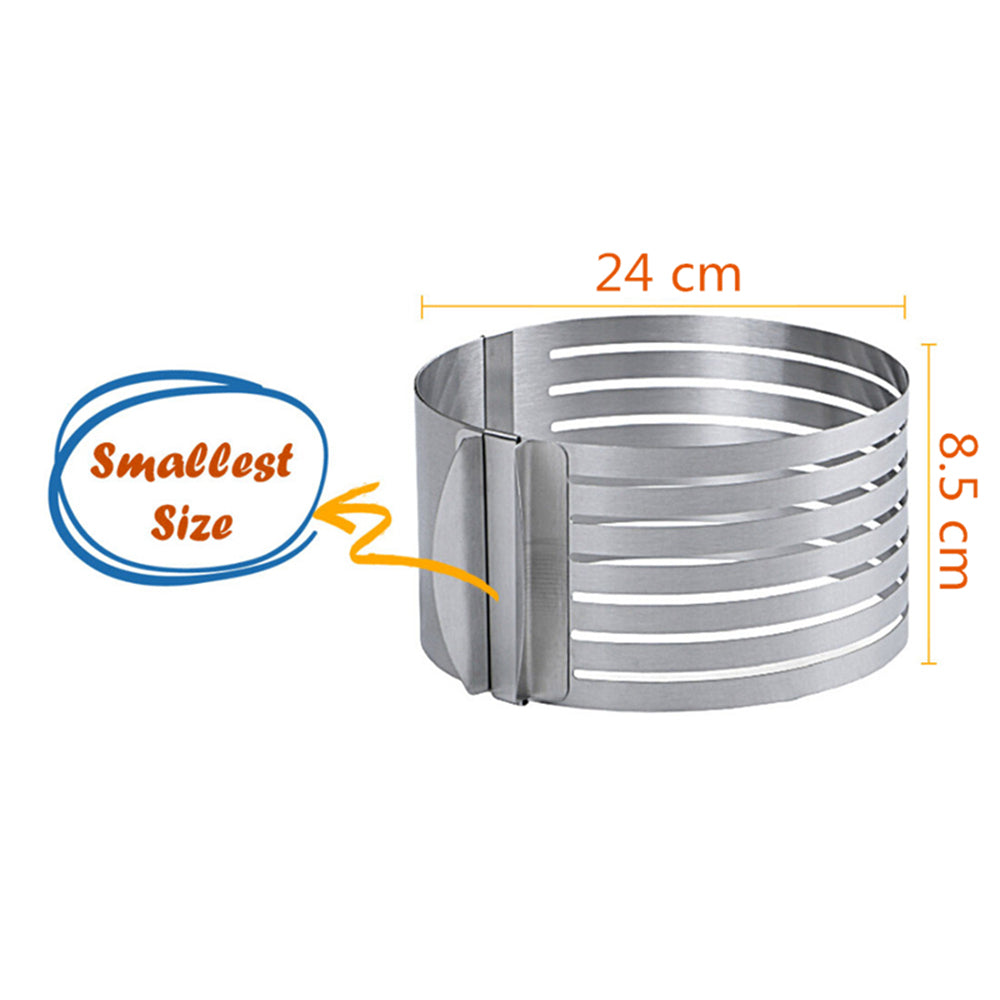 Cake Ring 6 to 8 Inch Adjustable Round Stainless Steel Mousse Mould Ring Bakeware Tool (BPA-free, No FDA Certificate)