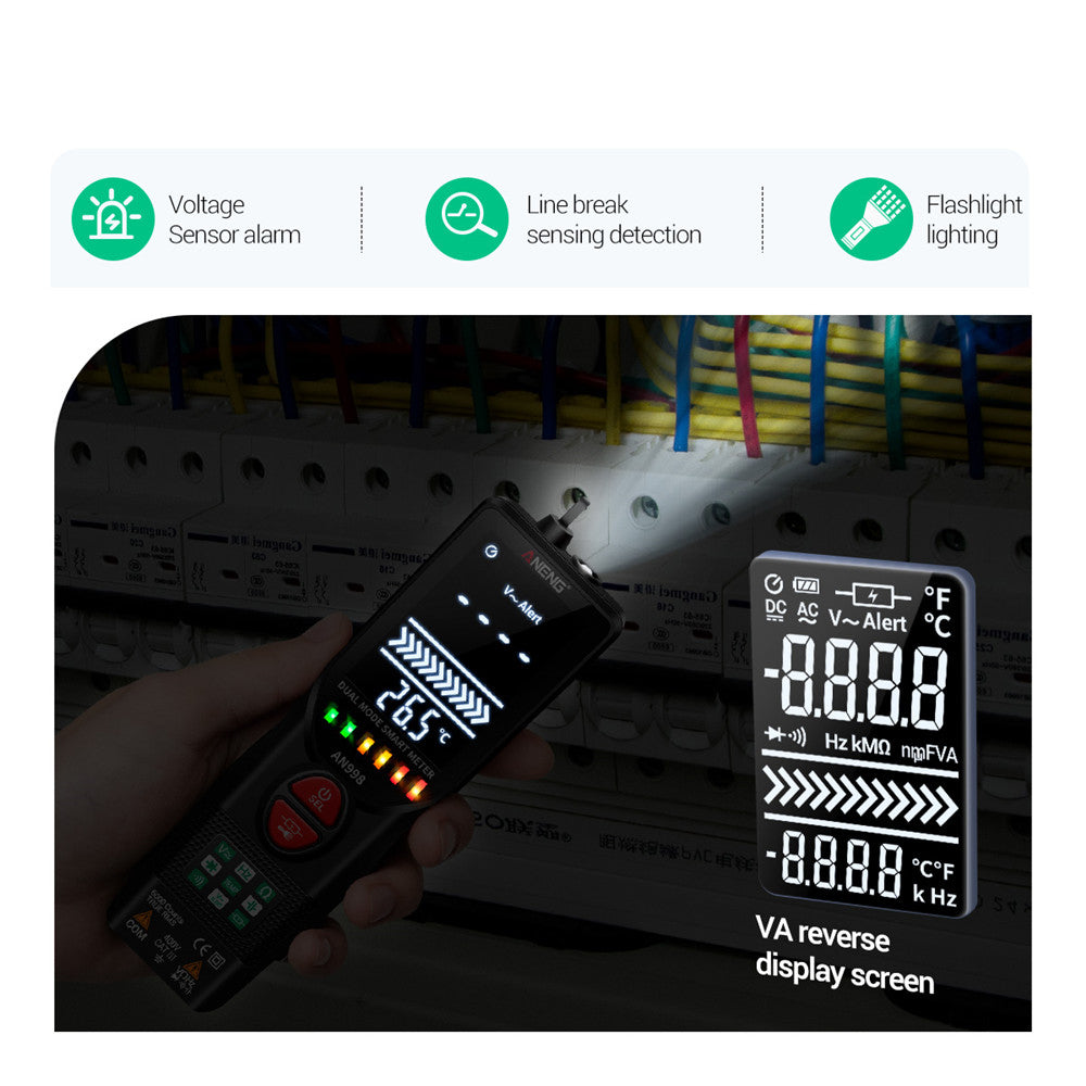 ANENG AN998  Digital Multimeter 6000 Counts Auto Range AC/DC Voltmeter OHM HZ Temperature Tester