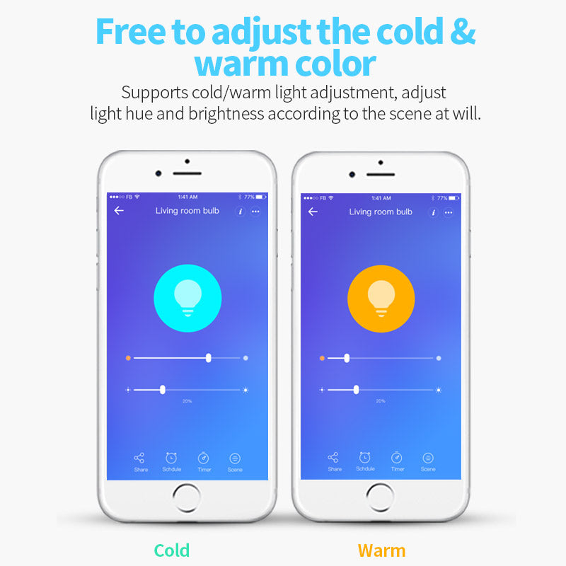 Smart Light Bulb Dual Light Color Wifi Smart LED Bulb SN66