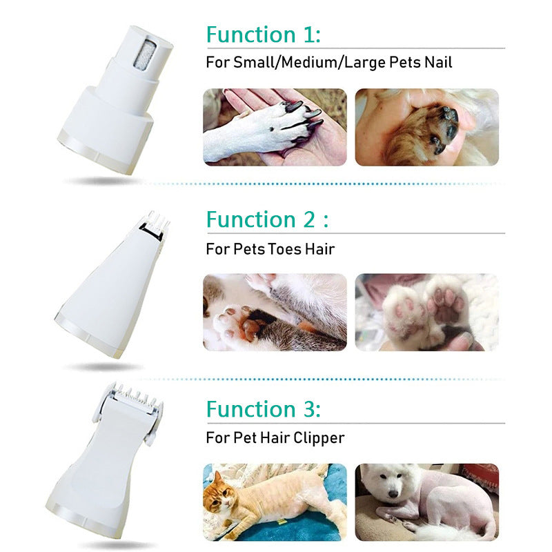 H02022 Dog Grooming Kit 4-in-1 Pet Clippers Low Noise 600mAh Rechargeable Cordless Electric Quiet Hair Clippers Set